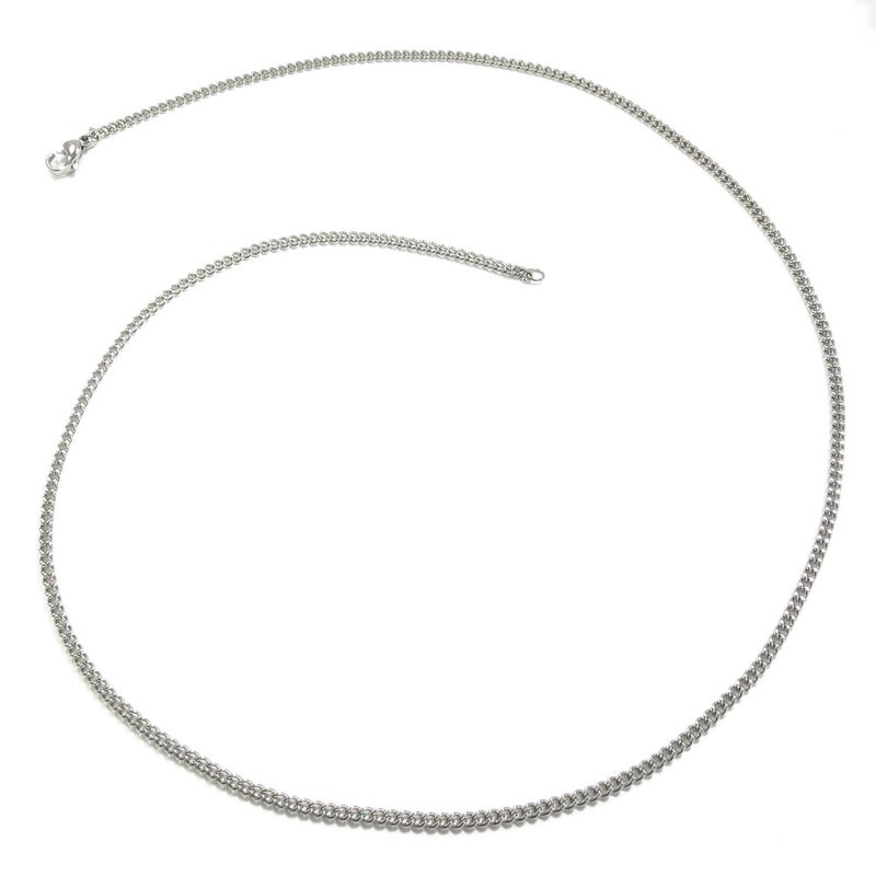 Steelmeup Stainless Steel Simple Thin Curb Chain Men Necklace 2mm 22inch - Image 1